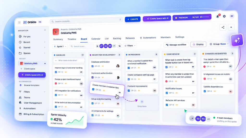OrbitioHQ PMS Product UI Preview